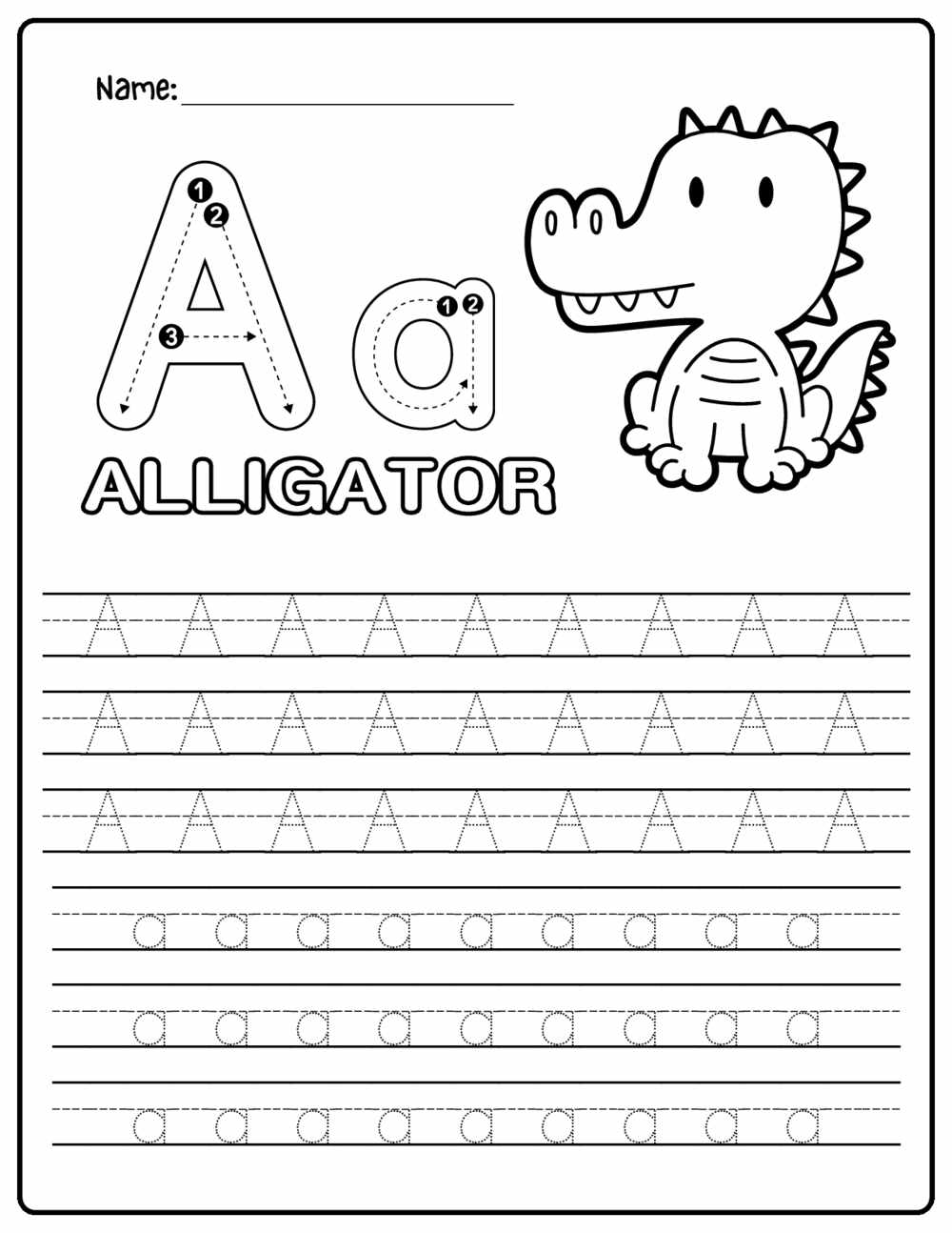 A Z Tracing Worksheets Animals